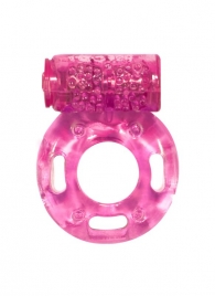 Розовое эрекционное кольцо с вибрацией Rings Axle-pin - Lola Games - в Абакане купить с доставкой