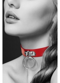 Красный узенький чокер с кольцом - Bijoux Pour Toi - купить с доставкой в Абакане