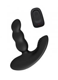 Черный силиконовый стимулятор простаты Levett Nitoc с пультом ДУ - Levett - в Абакане купить с доставкой