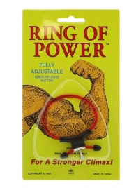 Красно-чёрное эрекционное кольцо с утяжкой RING OF POWER ADJUSTABLE RING - NMC - в Абакане купить с доставкой