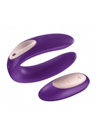 Фиолетовый вибратор для пар Partner Plus Remote с пультом ДУ - Satisfyer
