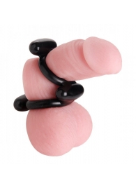 Двойное эрекционное кольцо Dual Stretch To Fit Cock and Ball Ring - XR Brands - в Абакане купить с доставкой