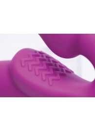 Ярко-розовый безремневой вибрострапон Evoke Vibrating Strapless Silicone Strap-on Dildo - XR Brands - купить с доставкой в Абакане