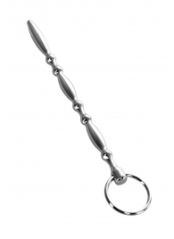 Серебристый фигурный уретральный плаг с кольцом в основании Metal - 18 см. - ToyFa - купить с доставкой в Абакане