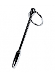 Серебристый уретральный плаг-пуля с кольцом в основании Metal - 12 см. - ToyFa - купить с доставкой в Абакане
