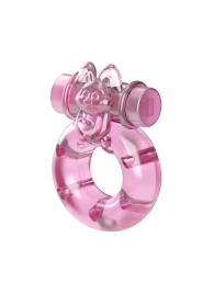 Розовое эрекционное кольцо с вибрацией Ring - Baile - в Абакане купить с доставкой
