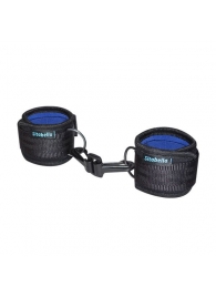 Чёрно-синие наручники из неопрена с карабинами - Sitabella - купить с доставкой в Абакане