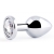 Серебристая анальная пробка с прозрачным стразом - 7,2 см. - Anal Jewelry Plug - купить с доставкой в Абакане
