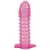Гелевая розовая насадка с шипами - 12 см. - Toyfa Basic - в Абакане купить с доставкой