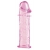 Гладкая розовая насадка с усиками под головкой - 12,5 см. - Toyfa Basic - в Абакане купить с доставкой