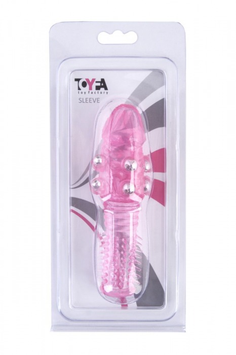 Стимулирующая розовая насадка с шишечками и шипами - 13,5 см. - Toyfa Basic - в Абакане купить с доставкой