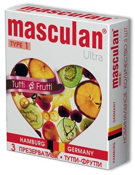 Жёлтые презервативы Masculan Ultra Tutti-Frutti с фруктовым ароматом - 3 шт. - Masculan - купить с доставкой в Абакане