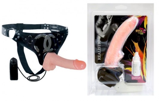 Реалистичный фаллоимитатор телесного цвета на трусиках Harness - 16,5 см. - Bior toys - купить с доставкой в Абакане
