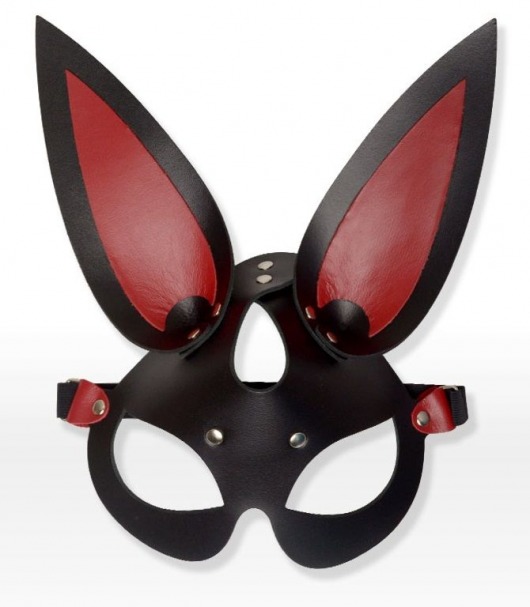 Черно-красная кожаная маска с длинными ушками - Sitabella - купить с доставкой в Абакане