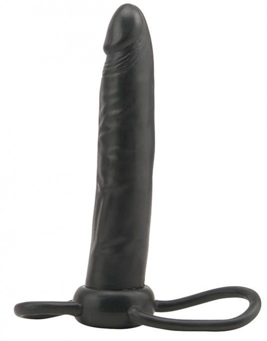 Чёрная насадка на пенис для анальной стимуляции WHATA MAN - 16 см. - Seven Creations - в Абакане купить с доставкой