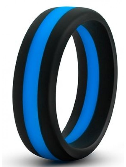 Черно-синее эрекционное кольцо Silicone Go Pro Cock Ring - Blush Novelties - в Абакане купить с доставкой