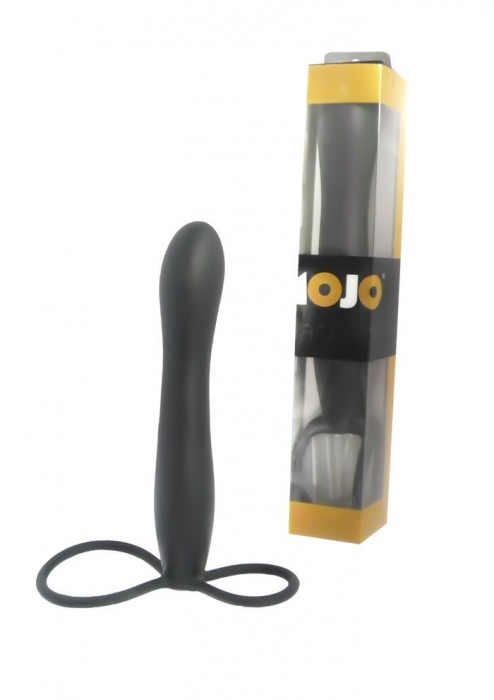 Черная насадка на пенис для двойной стимуляции Mojo BlackJack - 15 см. - Seven Creations - в Абакане купить с доставкой