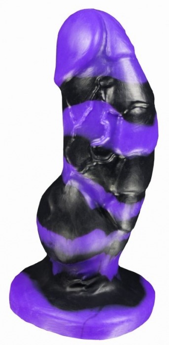 Черно-фиолетовый фаллоимитатор Мартин medium - 24,5 см. - Erasexa - купить с доставкой в Абакане