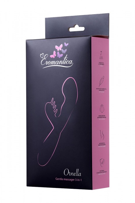 Розовый вибромассажер Ornella с клиторальным стимулятором - 21,5 см. - Eromantica