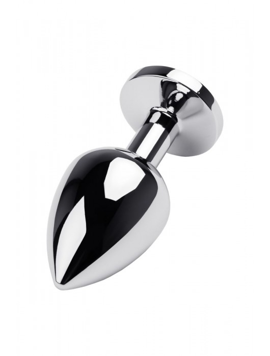 Серебристая коническая анальная пробка с красным кристаллом - 8 см. - ToyFa - купить с доставкой в Абакане