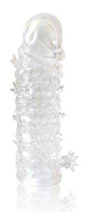 Закрытая прозрачная рельефная насадка Crystal sleeve - 13 см. - Erowoman-Eroman - в Абакане купить с доставкой