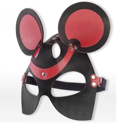 Черно-красная маска мышки из кожи - Sitabella - купить с доставкой в Абакане