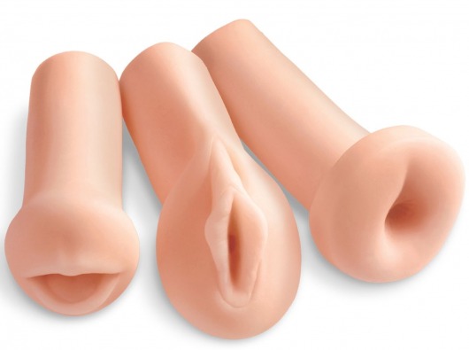 Комплект из 3 мастурбаторов All 3 Holes: вагина, анус, ротик - Pipedream - в Абакане купить с доставкой