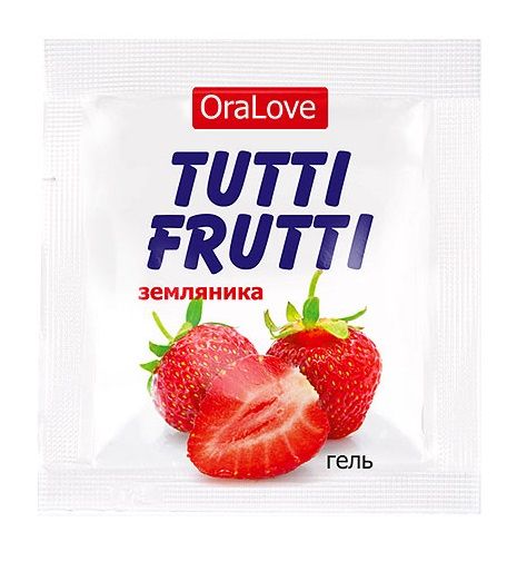 Пробник гель-смазки Tutti-frutti с земляничным вкусом - 4 гр. - Биоритм - купить с доставкой в Абакане
