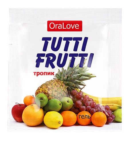 Пробник гель-смазки Tutti-frutti со вкусом тропических фруктов - 4 гр. - Биоритм - купить с доставкой в Абакане