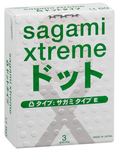 Презервативы Sagami Xtreme SUPER DOTS с точками - 3 шт. - Sagami - купить с доставкой в Абакане