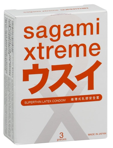 Ультратонкие презервативы Sagami Xtreme SUPERTHIN - 3 шт. - Sagami - купить с доставкой в Абакане