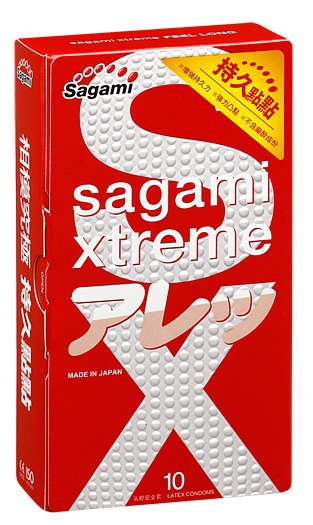 Утолщенные презервативы Sagami Xtreme Feel Long с точками - 10 шт. - Sagami - купить с доставкой в Абакане