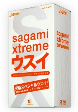 Ультратонкие презервативы Sagami Xtreme SUPERTHIN - 15 шт. - Sagami - купить с доставкой в Абакане