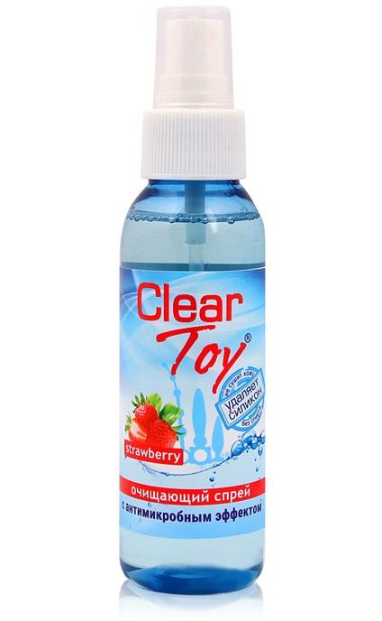 Очищающий спрей для игрушек CLEAR TOY Strawberry - 100 мл. - Биоритм - купить с доставкой в Абакане