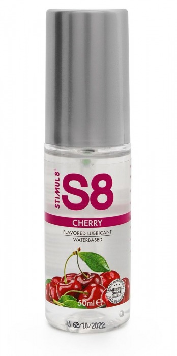 Смазка на водной основе S8 Flavored Lube со вкусом вишни - 50 мл. - Stimul8 - купить с доставкой в Абакане