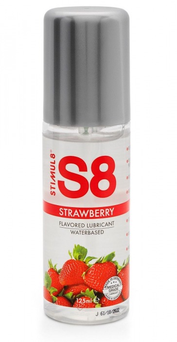 Смазка на водной основе S8 Flavored Lube со вкусом клубники - 125 мл. - Stimul8 - купить с доставкой в Абакане