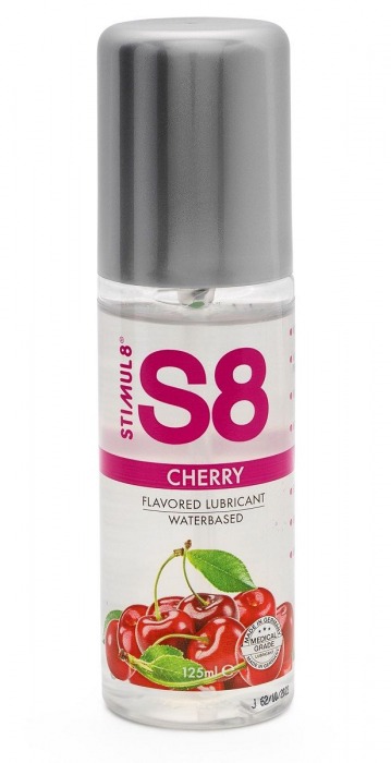 Смазка на водной основе S8 Flavored Lube со вкусом вишни - 125 мл. - Stimul8 - купить с доставкой в Абакане