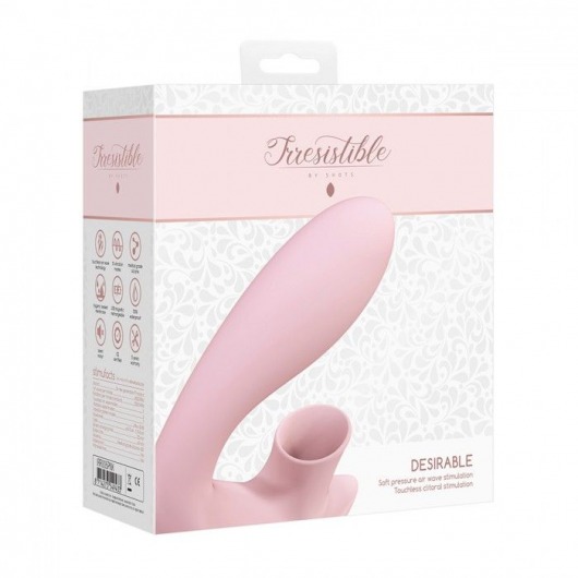 Розовый вибратор для G-точки Irresistible Desirable с бесконтактной клиторальной стимуляцией - Irresistible