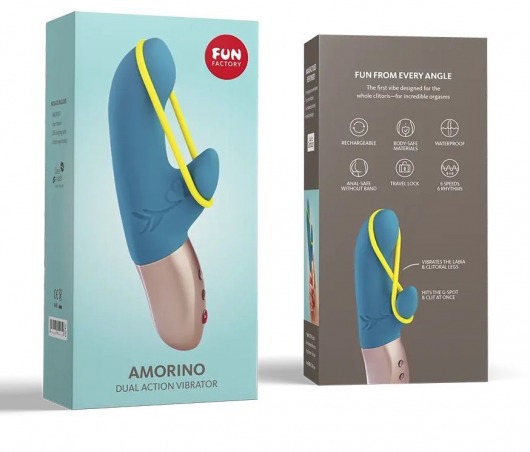 Бирюзовый мини-вибратор Amorino - Fun Factory