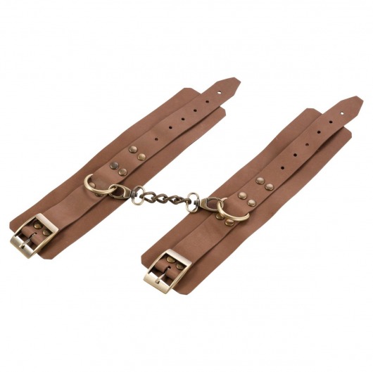 Коричневые кожаные наручники Maya - Rebelts - купить с доставкой в Абакане