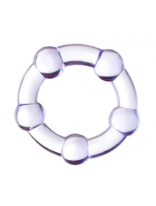 Фиолетовое эрекционное кольцо на пенис с бусинами - Штучки-дрючки - в Абакане купить с доставкой