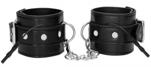 Черные наручники с электростимуляцией Electro Handcuffs - Shots Media BV - купить с доставкой в Абакане