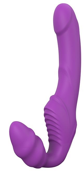 Фиолетовый безремневой вибрострапон DOUBLE DIPPER - Dream Toys - купить с доставкой в Абакане