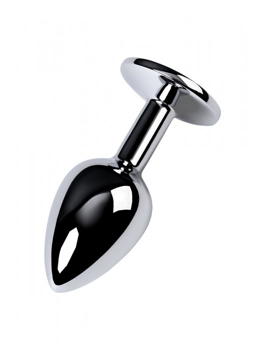 Серебристая конусовидная анальная пробка с фиолетовым кристаллом - 7 см. - ToyFa - купить с доставкой в Абакане