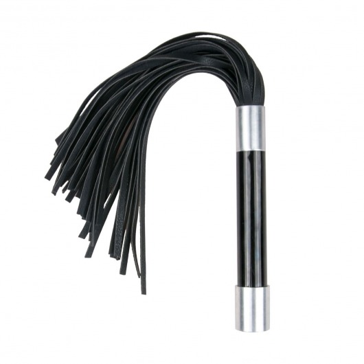 Черная плеть Easytoys Flogger With Metal Grip - 38 см. - Easy toys - купить с доставкой в Абакане