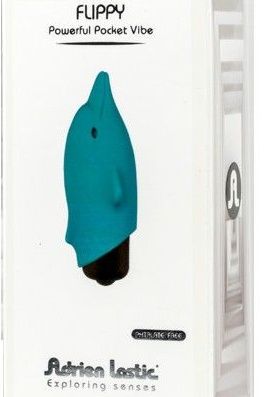 Голубой вибростимулятор-дельфин Lastic Pocket Dolphin - 7,5 см. - Adrien Lastic