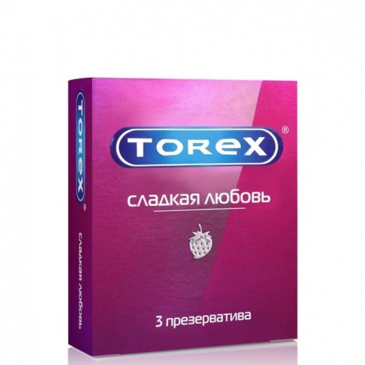 Презервативы Torex  Сладкая любовь  с ароматом клубники - 3 шт. - Torex - купить с доставкой в Абакане