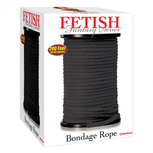 Черная веревка для связывания Bondage Rope - 60,9 м. - Pipedream - купить с доставкой в Абакане