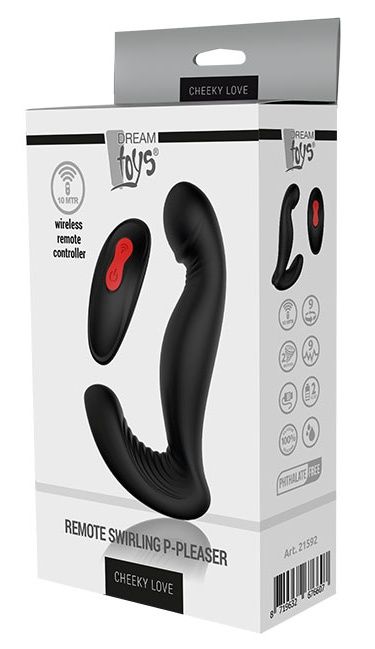 Черный вибромассажер простаты SWIRLING P-PLEASER - Dream Toys - в Абакане купить с доставкой