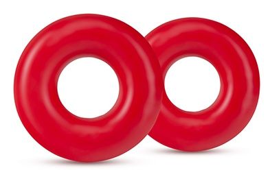 Набор из 2 красных эрекционных колец DONUT RINGS OVERSIZED - Blush Novelties - в Абакане купить с доставкой